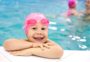 baby swimming